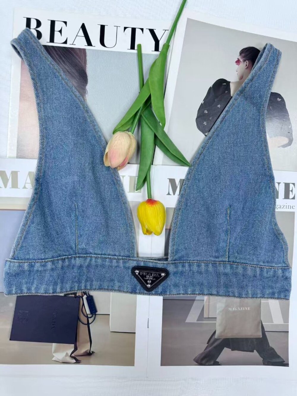 🎀Prada Denim Crop Top😍  NWT - Summer & Sexy